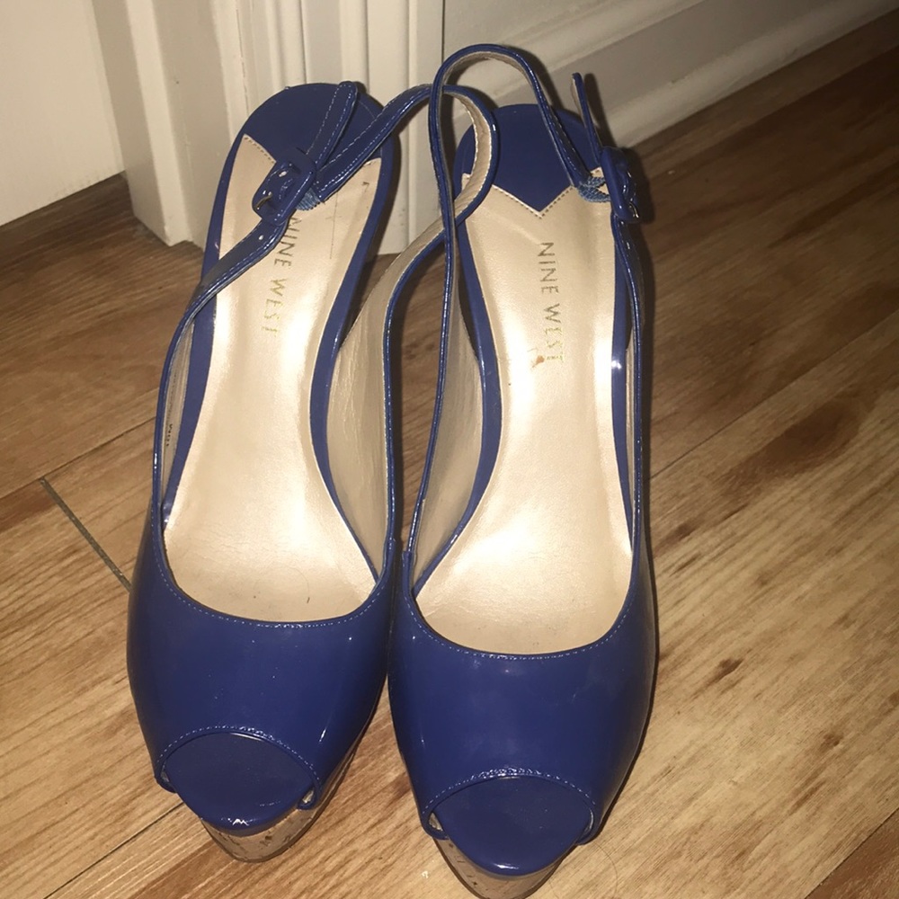 Blue Nine West wedges